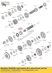 Qui puoi ordinare cuscinetto-ball, dac2857nssh da Kawasaki , con numero parte 920450049: