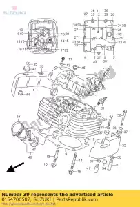 suzuki 0154706507 boulon 6x50 - La partie au fond