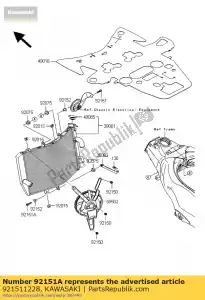 Kawasaki 921511228 parafuso, 6x30 - Lado inferior