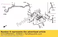 43316MGE003, Honda, mangueira comp. c, rr. freio honda vfr  f crosstourer x dtc fd xd dct vfr1200fa vfr1200f 1200 , Novo