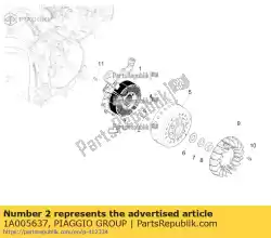 Ici, vous pouvez commander le vis à six pans creux auprès de Piaggio Group , avec le numéro de pièce 1A005637: