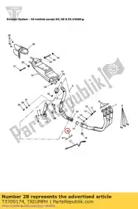 triumph T3700174 guia, fio, sensor de oxigênio - Lado inferior