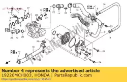 Aqui você pode pedir o junta, tampa da bomba de água em Honda , com o número da peça 19226MCH003: