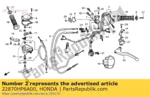 Honda 22870HP6A00 cable comp., clutch - Bottom side