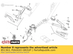 Aprilia 851363, Lh ondersteuning, OEM: Aprilia 851363