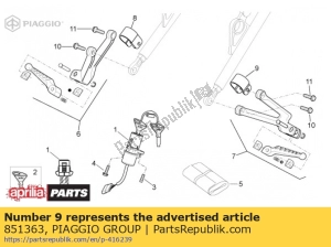 aprilia 851363 lh support - Bottom side