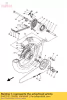 5H0253110038, Yamaha, naaf achter yamaha sr 125, Nieuw