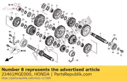tandwiel, secundaire as derde (30t) van Honda, met onderdeel nummer 23461MGE000, bestel je hier online: