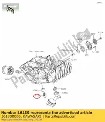 01 klep-assy-reliëf van Kawasaki, met onderdeel nummer 161300006, bestel je hier online: