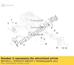 Aquí puede pedir balancín lateral de escape completo de Piaggio Group , con el número de pieza B015611: