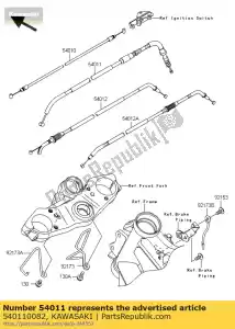 kawasaki 540110082 embrayage à câble kle650a7f - La partie au fond