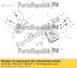 Aprilia 436438, Klep pakking ring, OEM: Aprilia 436438