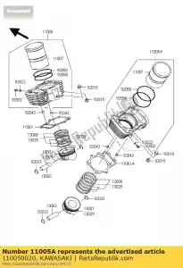 kawasaki 110050020 cylinder-engine,rr vn1600-b1h - Bottom side