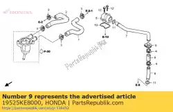 Here you can order the hose, water from Honda, with part number 19525KE8000: