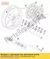 Aquí puede pedir rueda delantera cpl. Gris de KTM , con el número de pieza 6100900104457: