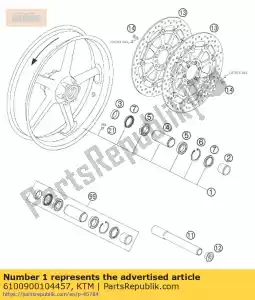 ktm 6100900104457 roda dianteira cpl. cinza - Lado inferior