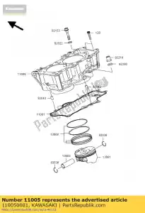 Kawasaki 110050081 cylinder-engine - Bottom side