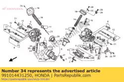 Aqui você pode pedir o jato, principal # 125 em Honda , com o número da peça 991014431250: