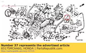 Honda 83175MCAA60 cover, l. shelter inner - Bottom side