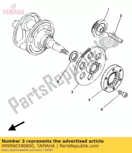 yamaha 999990348800 engranaje, tensor 2 - Lado inferior