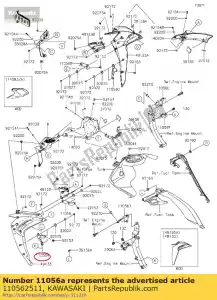 Kawasaki 110562511 support, carénage, lh, lwr - La partie au fond