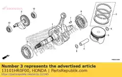 Ici, vous pouvez commander le piston (std.) auprès de Honda , avec le numéro de pièce 13101HR0F00: