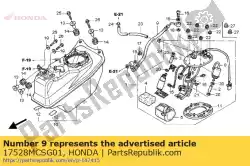 Ici, vous pouvez commander le comp. De tuyau, alimentation en carburant auprès de Honda , avec le numéro de pièce 17528MCSG01: