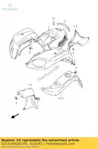 suzuki 5333105G00291 guardabarros, fr fe - Lado inferior