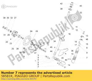 Piaggio Group 58581R amortecedor dianteiro completo - Lado inferior