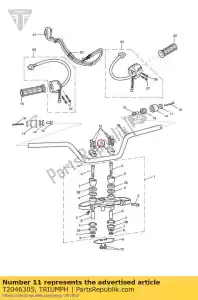 triumph T2046305 clamp, handlebar, upper - Bottom side