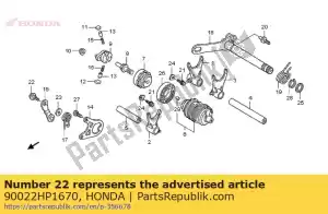 Honda 90022HP1670 pivô, tambor de mudança - Lado inferior