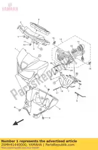 yamaha 2SMH41440000 kap, koplamp head - Onderkant