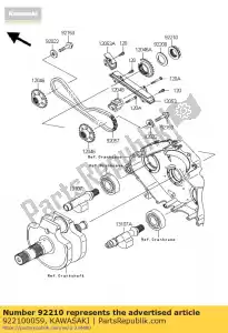 kawasaki 922100059 moer, 36mm vn2000-a1h - Onderkant