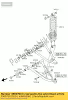 39007S010514, Kawasaki, arm-suspension, s.silver ksf400-a1 kawasaki kfx 400 2004, Nieuw