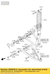 Tutaj możesz zamówić arm-susp, s. Silver ksf400-a1 od Kawasaki , z numerem części 39007S010514: