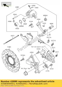 Kawasaki 430800085DJ caliper-sub-assy,rr,blac - Bottom side