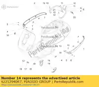 62212940R7, Piaggio Group, Terminal traseiro do spoiler esquerdo     , Novo