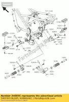 34003010626M, Kawasaki, holder-step,rr,rh,f.m.gr kawasaki d tracker 125 , New