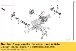 Aqui você pode pedir o drum assy., gearshift em Honda , com o número da peça 24300HN8000: