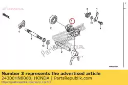 Ici, vous pouvez commander le tambour assy., changement de vitesse auprès de Honda , avec le numéro de pièce 24300HN8000: