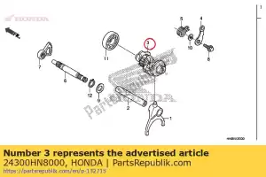 honda 24300HN8000 tambour assy., changement de vitesse - La partie au fond