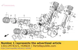 Aqui você pode pedir o conjunto de anéis, pistão (padrão) em Honda , com o número da peça 13011MT4315: