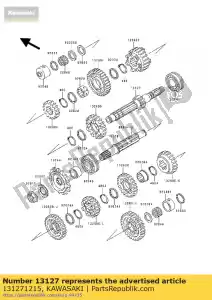 kawasaki 131271215 asoverbrenging in zr1100-a - Onderkant