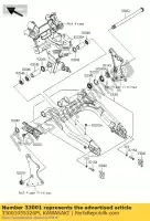 33001055326M, Kawasaki, Arm-comp-swing,f.m.gray er650e kawasaki er-6f er-6n 650 2012, New