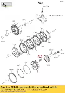 kawasaki 921450759 spring klx125caf - Lado inferior