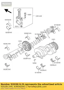 kawasaki 920281349 casquillo, biela en450-a1 - Lado inferior