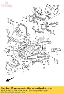 Yamaha 3DP2834X0000 afbeeldingenset 1, motorkap - Onderkant