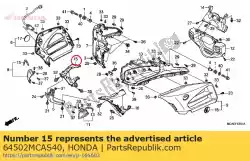 kap, r. Innerlijk van Honda, met onderdeel nummer 64502MCAS40, bestel je hier online: