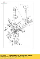 Tutaj możesz zamówić odrzutowiec, pilot (50) od Suzuki , z numerem części 0949250026: