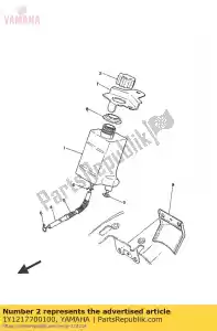 yamaha 1Y1217700100 conjunto da tampa do tanque de óleo - Lado inferior